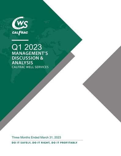 Miniature Calfrac Well Services Rapport trimestriel 2023-q1