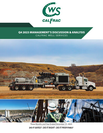 Miniature Calfrac Well Services Rapport trimestriel 2023-q4