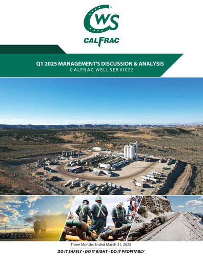 Miniature Calfrac Well Services Rapport trimestriel 2025-q1