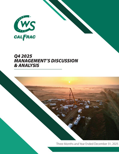Miniature Calfrac Well Services Rapport trimestriel 2025-q4