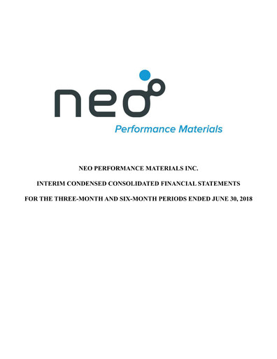Thumbnail Neo Performance Materials Quarterly Report 2018-q2