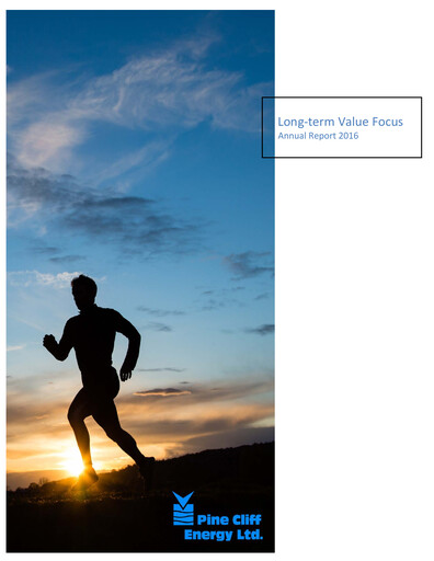 Thumbnail Pine Cliff Energy Annual Report 2016