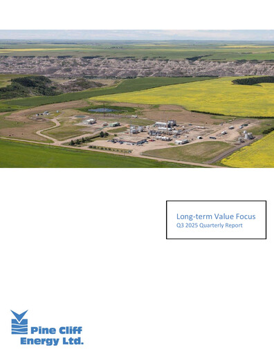 Thumbnail Pine Cliff Energy Quarterly Report 2025-q3