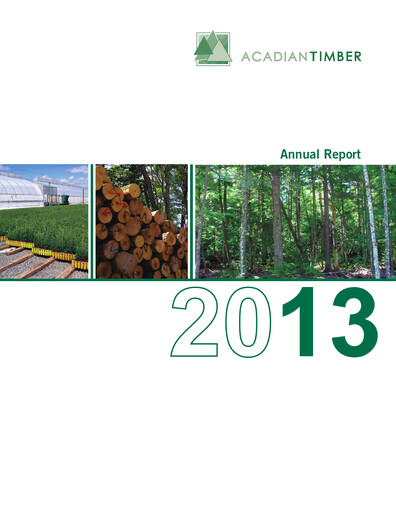 Thumbnail Acadian Timber Annual Report 2013