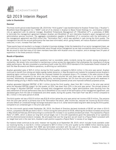 Thumbnail Acadian Timber Quarterly Report 2019-q3