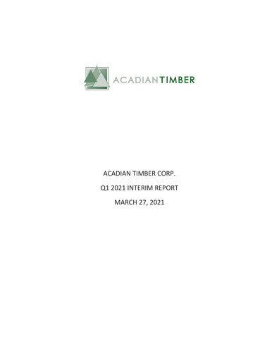 Thumbnail Acadian Timber Quarterly Report 2021-q1