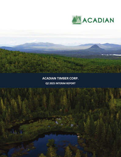 Thumbnail Acadian Timber Quarterly Report 2025-q2