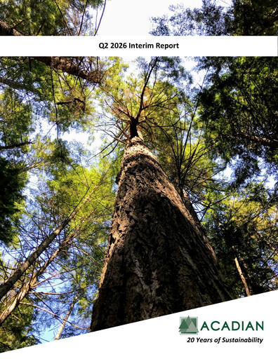 Thumbnail Acadian Timber Quarterly Report 2026-q2