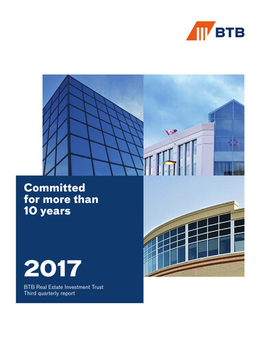 Thumbnail BTB Real Estate Investment Trust Quarterly Report 2017-q3