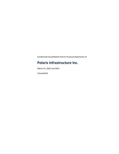 Thumbnail Polaris Renewable Energy Financial Statement 2022-q1