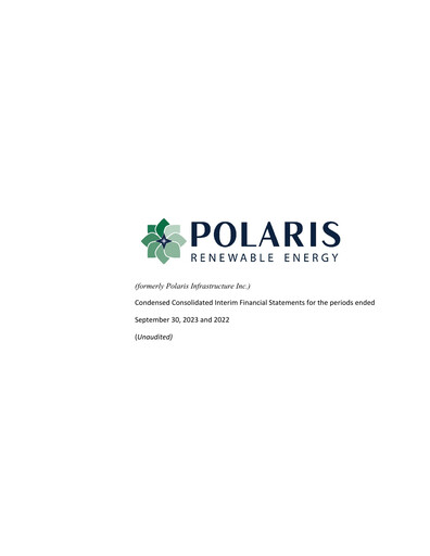 Thumbnail Polaris Renewable Energy Financial Statement 2023-9m