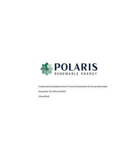 Thumbnail Polaris Renewable Energy Financial Statement 2024-9m