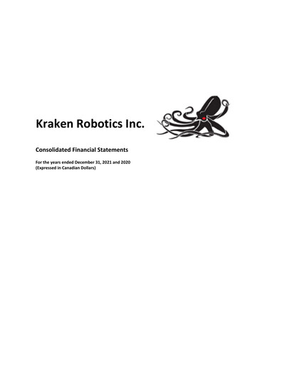 Thumbnail Kraken Robotics Financial Statement 2021