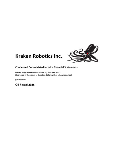 Thumbnail Kraken Robotics Quarterly Report 2026-q1