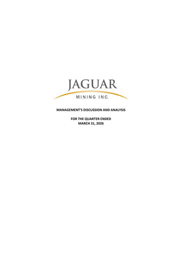 Thumbnail Jaguar Mining Quarterly Report 2026-q1