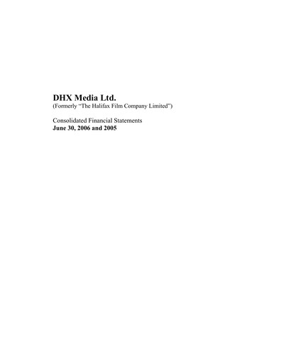 Thumbnail WildBrain Financial Statement fy2006