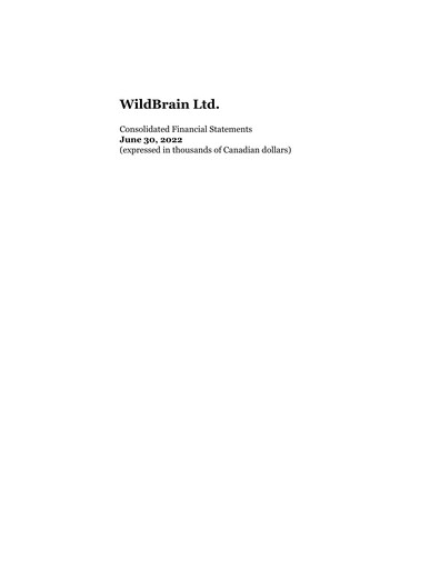Thumbnail WildBrain Financial Statement fy2022