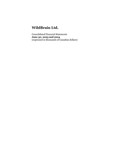Thumbnail WildBrain Financial Statement fy2025