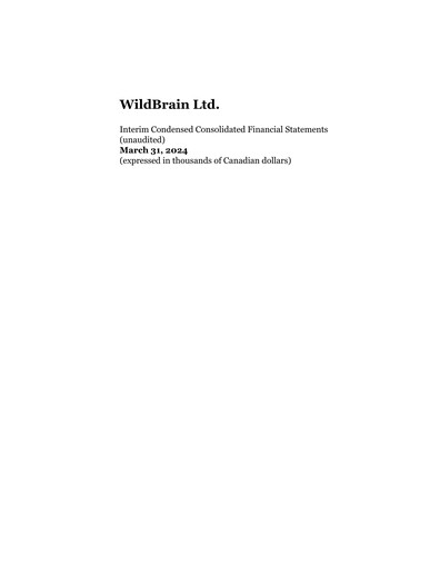 Vorschaubild WildBrain Quartalsbericht fy2024-q3