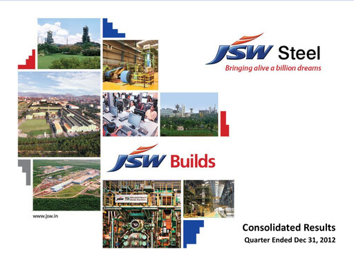 Thumbnail JSW Steel Quarterly Report 2012-q3