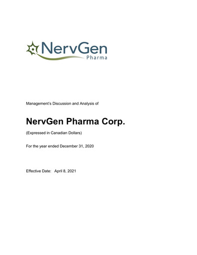 Thumbnail NervGen Pharma Annual Report 2020