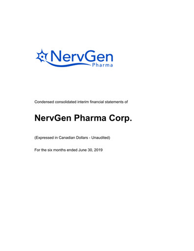 Thumbnail NervGen Pharma Financial Statement 2019-h1