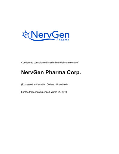 Thumbnail NervGen Pharma Financial Statement 2019-q1