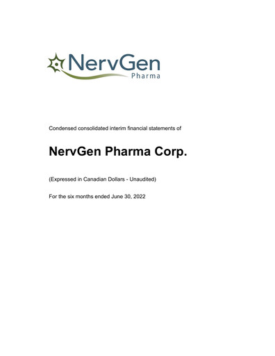 Thumbnail NervGen Pharma Financial Statement 2022-q2