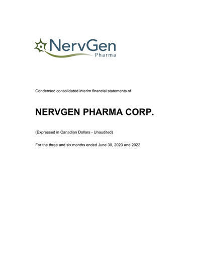 Thumbnail NervGen Pharma Financial Statement 2023-h1