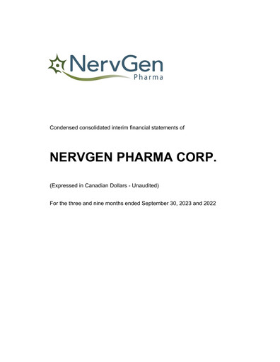 Thumbnail NervGen Pharma Financial Statement 2023-q3