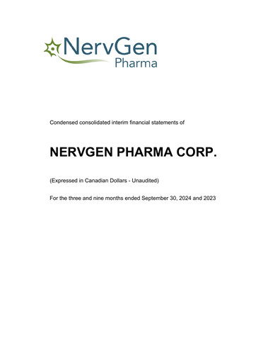 Thumbnail NervGen Pharma Financial Statement 2024-q3