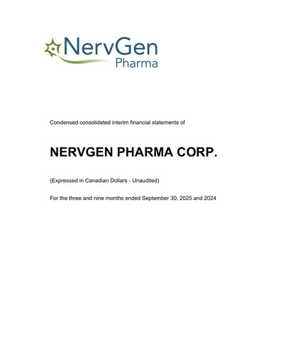 Thumbnail NervGen Pharma Financial Statement 2025-9m