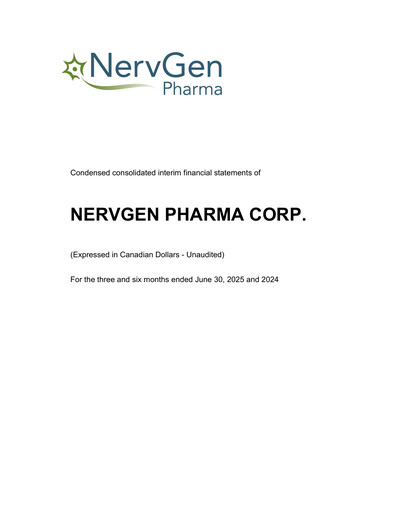 Thumbnail NervGen Pharma Financial Statement 2025-h1