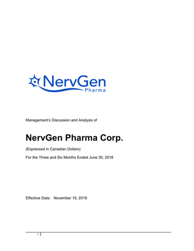 Thumbnail NervGen Pharma Quarterly Report 2018-q2