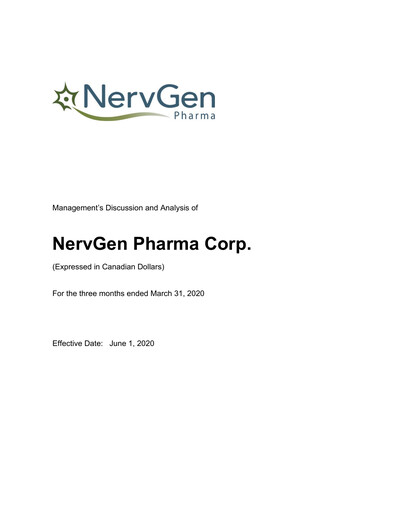 Thumbnail NervGen Pharma Quarterly Report 2020-q1