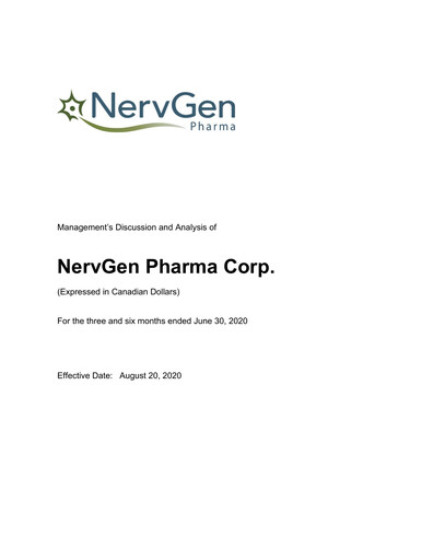 Thumbnail NervGen Pharma Quarterly Report 2020-q2