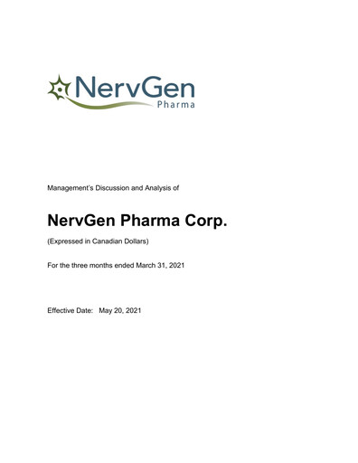 Thumbnail NervGen Pharma Quarterly Report 2021-q1