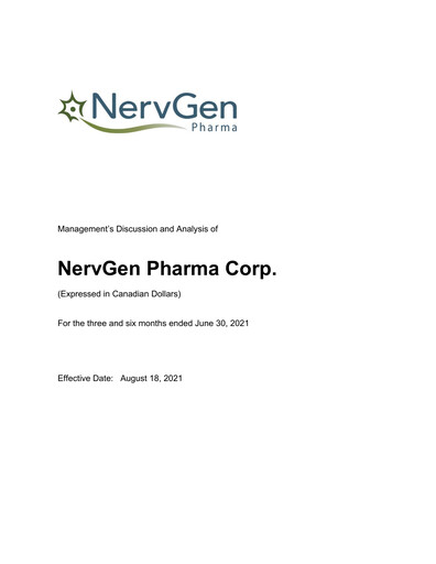 Thumbnail NervGen Pharma Quarterly Report 2021-q2