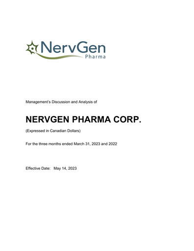 Thumbnail NervGen Pharma Quarterly Report 2023-q1