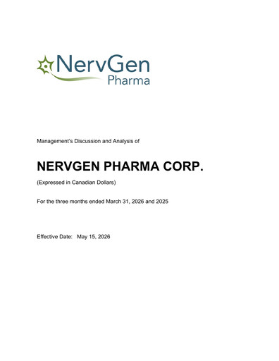 Thumbnail NervGen Pharma Quarterly Report 2026-q1