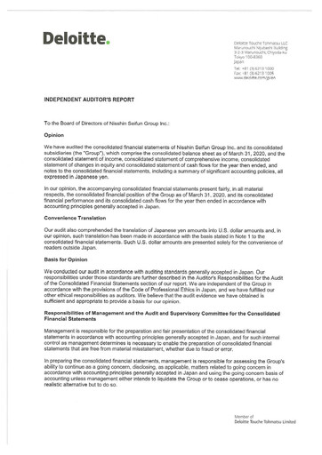 Thumbnail Nisshin Seifun Group
 Financial Statement fy2020