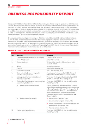 Thumbnail Eicher Motors ESG Report 2019-2020