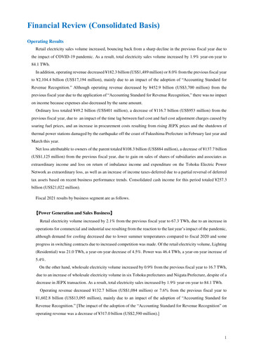 Thumbnail Tohoku Electric Power
 Financial Statement fy2021