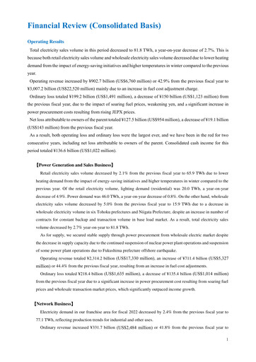 Thumbnail Tohoku Electric Power
 Financial Statement fy2022