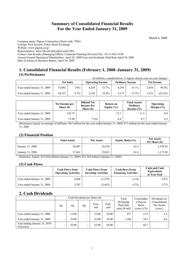 Thumbnail Pigeon Financial Statement fy2009