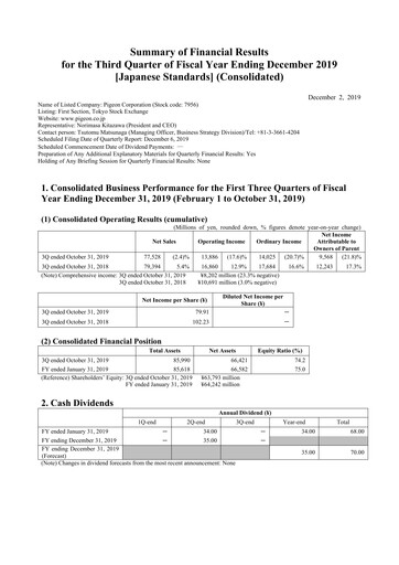 Thumbnail Pigeon Quarterly Report 2019-q3