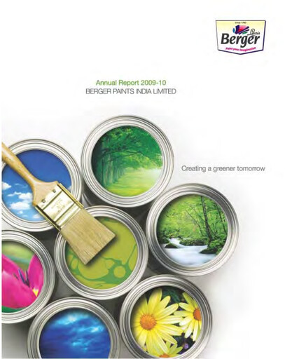 Miniature Berger Paints
 Rapport annuel 2009-2010