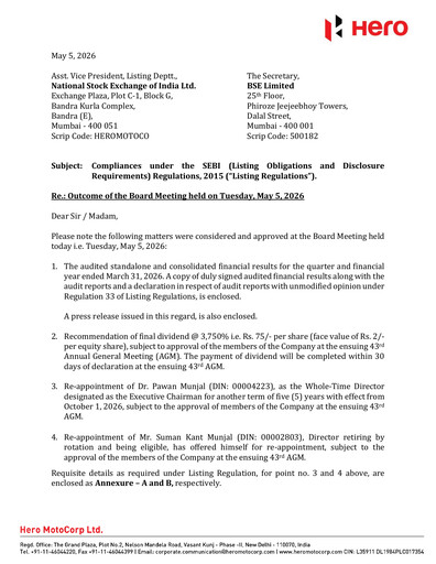 Thumbnail Hero MotoCorp
 Financial Statement 2025-2026