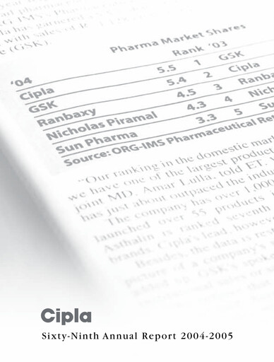 Thumbnail Cipla Annual Report 2004-2005