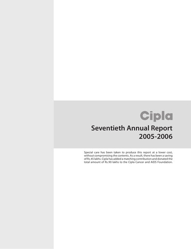 Thumbnail Cipla Annual Report 2005-2006